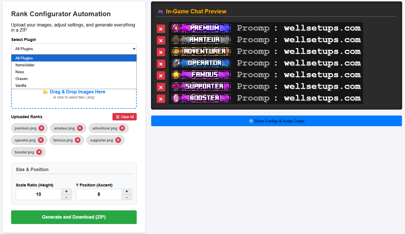 Texture Rank Config Generator